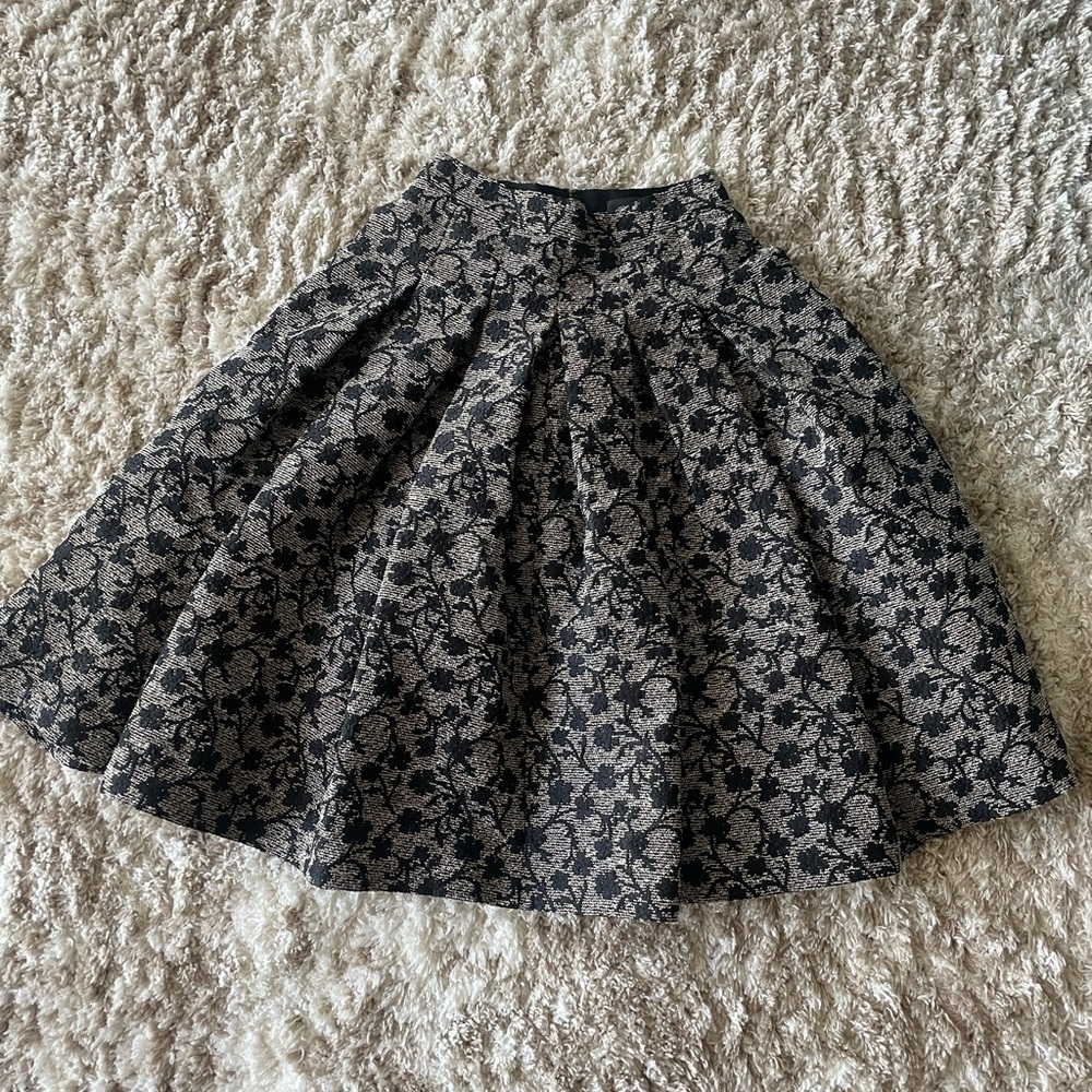 CO Black and White Pleated A-Line Skirt with Pockets!